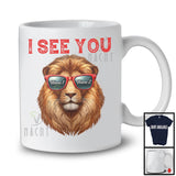 Personalized I See You, Adorable Custom Name Lion Sunglasses, Wild Animal Lion Lover T-Shirt