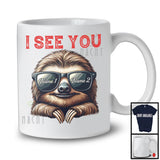 Personalized I See You, Adorable Custom Name Sloth Sunglasses, Wild Animal Sloth Lover T-Shirt