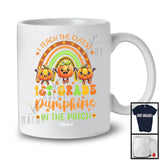 Personalized I Teach The Cutest 1st Grade Pumpkins; Joyful Thanksgiving Rainbow; Custom Name Teacher T-Shirt