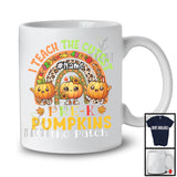 Personalized I Teach The Cutest Pre-K Pumpkins; Happy Thanksgiving Custom Name Teacher; Rainbow T-Shirt