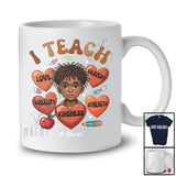 Personalized I Teach; Joyful Black History Month; Custom Name Afro Boy Students Teacher T-Shirt