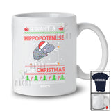 Personalized I Want A Hippopotenuse For Christmas; Joyful Custom Name Hippo; Sweater Math T-Shirt