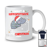 Personalized I Want A Hippopotenuse For Christmas; Joyful Custom Name Hippopotamus; Math T-Shirt