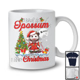 Personalized I Want An Opossum For Christmas; Adorable Custom Name Santa Wild Animal T-Shirt