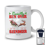 Personalized I Was Run Over By A Reindeer; Awesome Christmas Santa Sleigh; Custom Name Runner T-Shirt