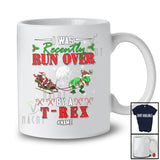 Personalized I Was Run Over By A T-Rex; Awesome Christmas Santa Sleigh; Custom Name Runner T-Shirt