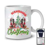 Personalized I'll Be Bernedoodle For Christmas, Merry X-mas Tree Lights Custom Name, Snow T-Shirt