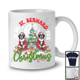 Personalized I'll Be St. Bernard For Christmas, Merry X-mas Tree Lights Custom Name, Snow T-Shirt