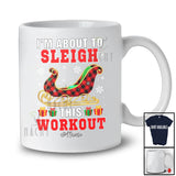 Personalized I'm About To Sleigh This Workout; Plaid Christmas Custom Name Fitness Gym T-Shirt