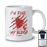 Personalized I'm Fine It's Not My Blood; Scary Halloween Costume Blood; Custom Name Family T-Shirt