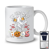 Personalized I'm Just Here For The Boos, Horror Halloween Custom Name Boo Ghost, Drinking Beer T-Shirt