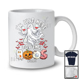 Personalized I'm Just Here For The Boos, Horror Halloween Custom Name Boo Ghost, Drinking Wine T-Shirt