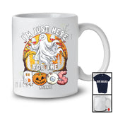 Personalized I'm Just Here For The Boos, Horror Halloween Moon Custom Name Boo Ghost, Drinking Wine T-Shirt