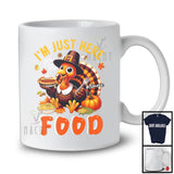 Personalized I'm Just Here For The Food; Adorable Thanksgiving Custom Name Turkey; Dinner T-Shirt