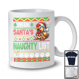 Personalized I'm On Santa's Naughty List, Cool Christmas Angry Santa Chicken, Sweater Family T-Shirt