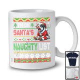 Personalized I'm On Santa's Naughty List, Cool Christmas Angry Santa Cow, Sweater Family T-Shirt