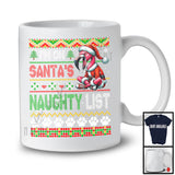 Personalized I'm On Santa's Naughty List, Cool Christmas Angry Santa Flamingo, Sweater Family T-Shirt