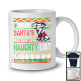 Personalized I'm On Santa's Naughty List, Cool Christmas Angry Santa Goat, Sweater Family T-Shirt