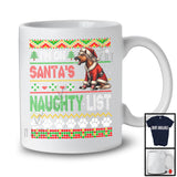 Personalized I'm On Santa's Naughty List, Cool Christmas Angry Santa Horse, Sweater Family T-Shirt