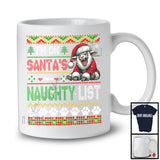 Personalized I'm On Santa's Naughty List, Cool Christmas Angry Santa Sheep, Sweater Family T-Shirt
