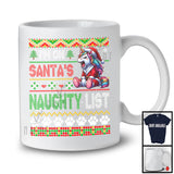 Personalized I'm On Santa's Naughty List, Cool Christmas Angry Santa Unicorn, Sweater Family T-Shirt