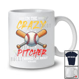 Personalized I'm The Crazy Pitcher They Warned; Humorous Custom Name Baseball Pitcher Player T-Shirt