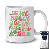 Personalized In My Holly Jolly Principal Era; Amazing Christmas Groovy Santa; Custom Name Jobs T-Shirt