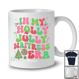 Personalized In My Holly Jolly Waitress Era; Amazing Christmas Groovy Santa; Custom Name Jobs T-Shirt