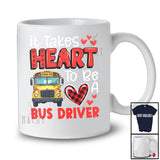 Personalized It Takes Heart To Be A Bus Driver; Amazing Valentine Plaid Custom Name Jobs T-Shirt