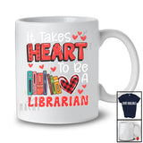 Personalized It Takes Heart To Be A Librarian; Amazing Valentine Plaid Custom Name Jobs T-Shirt