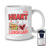 Personalized It Takes Heart To Be A Lunch Lady; Amazing Valentine Plaid Custom Name Jobs T-Shirt