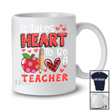 Personalized It Takes Heart To Be A Teacher; Amazing Valentine Plaid Custom Name Jobs T-Shirt