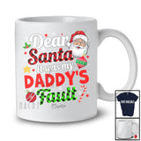 Personalized It Was My Daddy's Fault; Joyful Christmas Santa Face Plaid; Custom Name Family T-Shirt