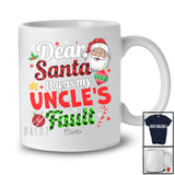 Personalized It Was My Uncle's Fault; Joyful Christmas Santa Face Plaid; Custom Name Family T-Shirt