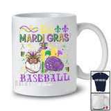 Personalized It's Mardi Gras Baseball; Lovely Beads Custom Name Baseball Player; Family T-Shirt