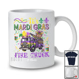 Personalized It's Mardi Gras Fire Truck; Lovely Beads Custom Name Fire Truck Driver; Family T-Shirt