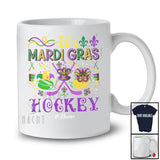 Personalized It's Mardi Gras Hockey; Lovely Beads Custom Name Hockey Player; Family T-Shirt