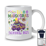 Personalized It's Mardi Gras School Bus; Lovely Beads Custom Name School Bus Driver; Family T-Shirt