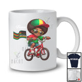 Personalized Juneteenth, Lovely Custom Name Afro African Boy Riding Bicycle, Black Melanin Pride T-Shirt