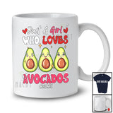 Personalized Just A Girl Who Loves Avocados; Adorable Hearts Avocado; Custom Name Family T-Shirt