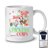 Personalized Just A Girl Who Loves Chickens Cows; Cheerful Christmas Custom Name Farmer; Snow T-Shirt