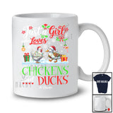 Personalized Just A Girl Who Loves Chickens Ducks; Cheerful Christmas Custom Name Farmer; Snow T-Shirt