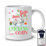 Personalized Just A Girl Who Loves Chickens Goats; Cheerful Christmas Custom Name Farmer; Snow T-Shirt