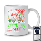 Personalized Just A Girl Who Loves Chickens Sheeps; Cheerful Christmas Custom Name Farmer; Snow T-Shirt