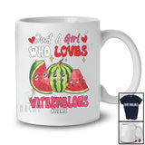 Personalized Just A Girl Who Loves Watermelons; Adorable Hearts Watermelon; Custom Name Family T-Shirt