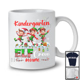 Personalized Kindergarten ELF Crew; Awesome Christmas ELF; Custom Name Students Teacher T-Shirt