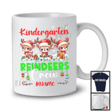 Personalized Kindergarten Reindeers Crew; Awesome Christmas Custom Name Students Teacher T-Shirt