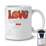 Personalized LOVE Basketball; Amazing Valentine Leopard Basketball; Women Custom Name Player T-Shirt