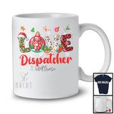 Personalized LOVE Dispatcher; Amazing Christmas Plaid Ornament; Custom Name Dispatcher T-Shirt