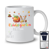 Personalized LOVE Kindergarten; Happy Thanksgiving Fall Pumpkin; Custom Name Students Teacher T-Shirt